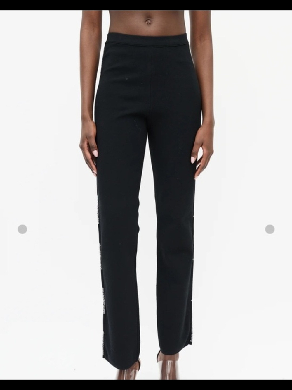 Alexander Wang Black Straight-Leg Knit Pants